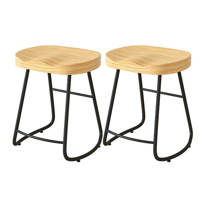 Contemporary Natural Solid Wood Barstool Footrest Restaurant Stool Black 2 Piece Set Short Stool(22"H) Clearhalo 'Bar Furniture' 'Bar Stools' 'bar_stools' 'furn' 'furn_bar_stools' 'Furniture' 'furniture_bar_stools' 'Kitchen & Dining Furniture' 4926482
