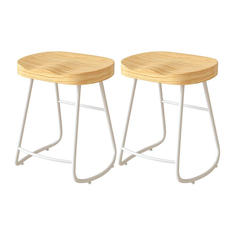 Contemporary Natural Solid Wood Barstool Footrest Restaurant Stool White 2 Piece Set Short Stool(22"H) Clearhalo 'Bar Furniture' 'Bar Stools' 'bar_stools' 'furn' 'furn_bar_stools' 'Furniture' 'furniture_bar_stools' 'Kitchen & Dining Furniture' 4926486
