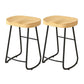 Contemporary Natural Solid Wood Barstool Footrest Restaurant Stool Black 2 Piece Set Counter Stool(26"H) Clearhalo 'Bar Furniture' 'Bar Stools' 'bar_stools' 'furn' 'furn_bar_stools' 'Furniture' 'furniture_bar_stools' 'Kitchen & Dining Furniture' 4926490