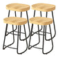 Contemporary Natural Solid Wood Barstool Footrest Restaurant Stool Black 4 Piece Set Counter Stool(26"H) Clearhalo 'Bar Furniture' 'Bar Stools' 'bar_stools' 'furn' 'furn_bar_stools' 'Furniture' 'furniture_bar_stools' 'Kitchen & Dining Furniture' 4926493