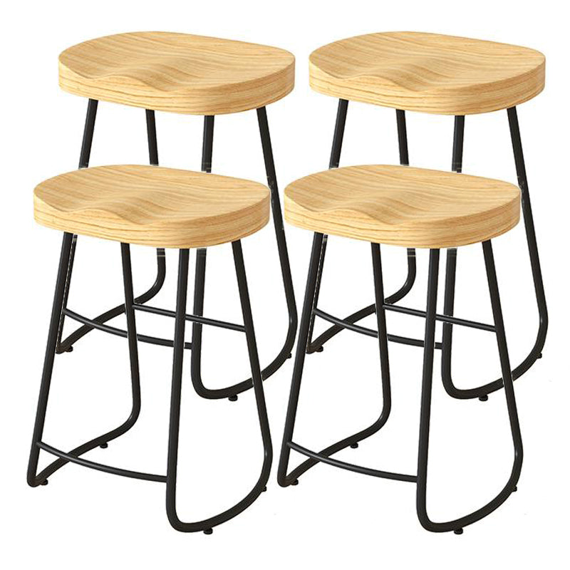 Contemporary Natural Solid Wood Barstool Footrest Restaurant Stool Black 4 Piece Set Counter Stool(26"H) Clearhalo 'Bar Furniture' 'Bar Stools' 'bar_stools' 'furn' 'furn_bar_stools' 'Furniture' 'furniture_bar_stools' 'Kitchen & Dining Furniture' 4926493