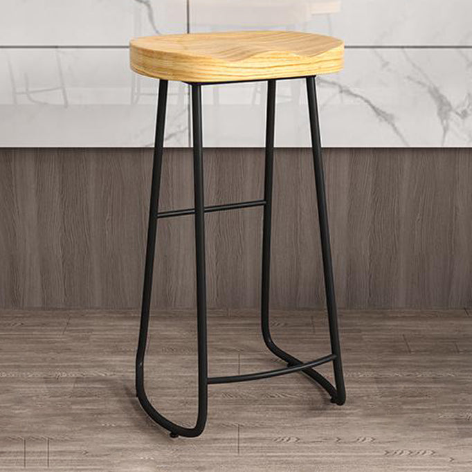 Contemporary Natural Solid Wood Barstool Footrest Restaurant Stool Clearhalo 'Bar Furniture' 'Bar Stools' 'bar_stools' 'furn' 'furn_bar_stools' 'Furniture' 'furniture_bar_stools' 'Kitchen & Dining Furniture' 4926494