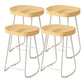 Contemporary Natural Solid Wood Barstool Footrest Restaurant Stool White 4 Piece Set Counter Stool(26"H) Clearhalo 'Bar Furniture' 'Bar Stools' 'bar_stools' 'furn' 'furn_bar_stools' 'Furniture' 'furniture_bar_stools' 'Kitchen & Dining Furniture' 4926497