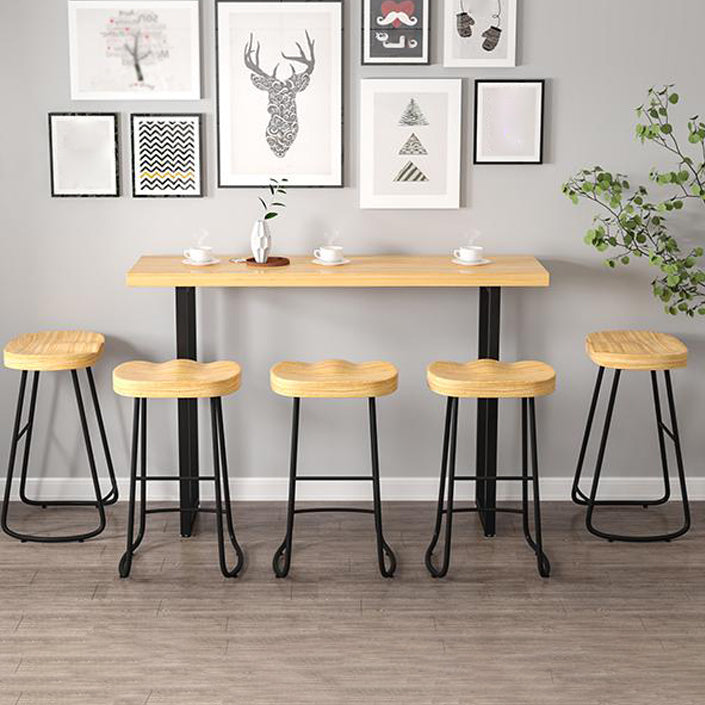 Contemporary Natural Solid Wood Barstool Footrest Restaurant Stool Clearhalo 'Bar Furniture' 'Bar Stools' 'bar_stools' 'furn' 'furn_bar_stools' 'Furniture' 'furniture_bar_stools' 'Kitchen & Dining Furniture' 4926498