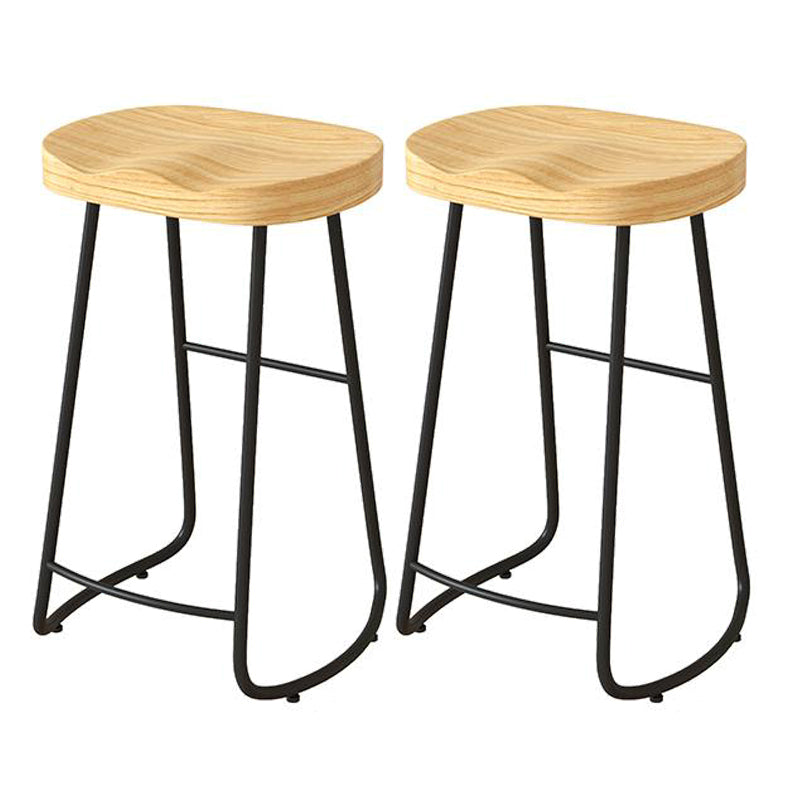 Contemporary Natural Solid Wood Barstool Footrest Restaurant Stool Black 2 Piece Set Bar Stool(30"H) Clearhalo 'Bar Furniture' 'Bar Stools' 'bar_stools' 'furn' 'furn_bar_stools' 'Furniture' 'furniture_bar_stools' 'Kitchen & Dining Furniture' 4926499