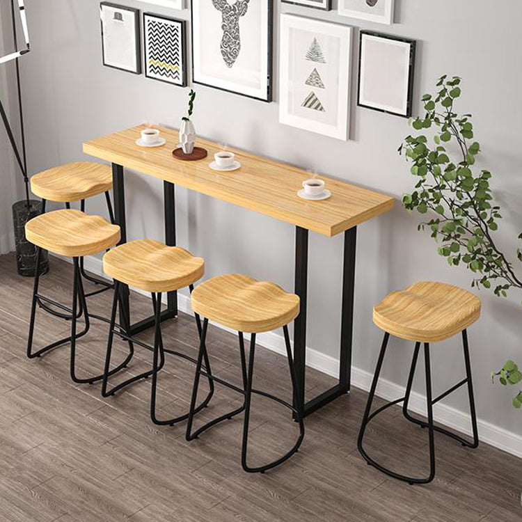 Contemporary Natural Solid Wood Barstool Footrest Restaurant Stool Clearhalo 'Bar Furniture' 'Bar Stools' 'bar_stools' 'furn' 'furn_bar_stools' 'Furniture' 'furniture_bar_stools' 'Kitchen & Dining Furniture' 4926500