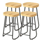 Contemporary Natural Solid Wood Barstool Footrest Restaurant Stool Black 4 Piece Set Bar Stool(30"H) Clearhalo 'Bar Furniture' 'Bar Stools' 'bar_stools' 'furn' 'furn_bar_stools' 'Furniture' 'furniture_bar_stools' 'Kitchen & Dining Furniture' 4926501