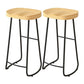 Contemporary Natural Solid Wood Barstool Footrest Restaurant Stool Black 2 Piece Set Bar Stool(33"H) Clearhalo 'Bar Furniture' 'Bar Stools' 'bar_stools' 'furn' 'furn_bar_stools' 'Furniture' 'furniture_bar_stools' 'Kitchen & Dining Furniture' 4926505