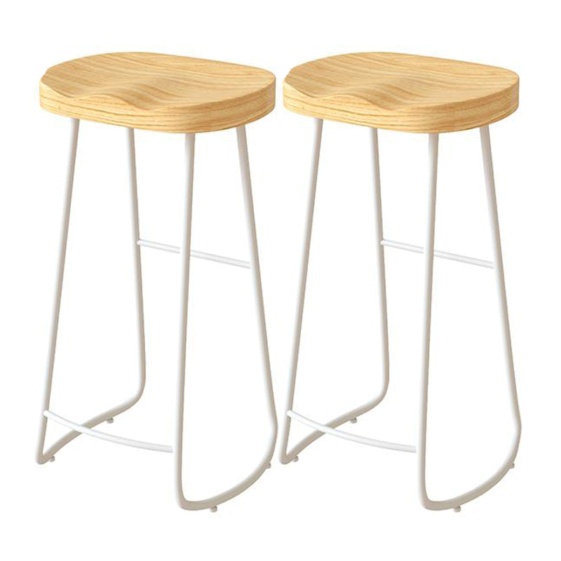 Contemporary Natural Solid Wood Barstool Footrest Restaurant Stool White 2 Piece Set Bar Stool(33"H) Clearhalo 'Bar Furniture' 'Bar Stools' 'bar_stools' 'furn' 'furn_bar_stools' 'Furniture' 'furniture_bar_stools' 'Kitchen & Dining Furniture' 4926507