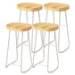Contemporary Natural Solid Wood Barstool Footrest Restaurant Stool White 4 Piece Set Bar Stool(33"H) Clearhalo 'Bar Furniture' 'Bar Stools' 'bar_stools' 'furn' 'furn_bar_stools' 'Furniture' 'furniture_bar_stools' 'Kitchen & Dining Furniture' 4926508