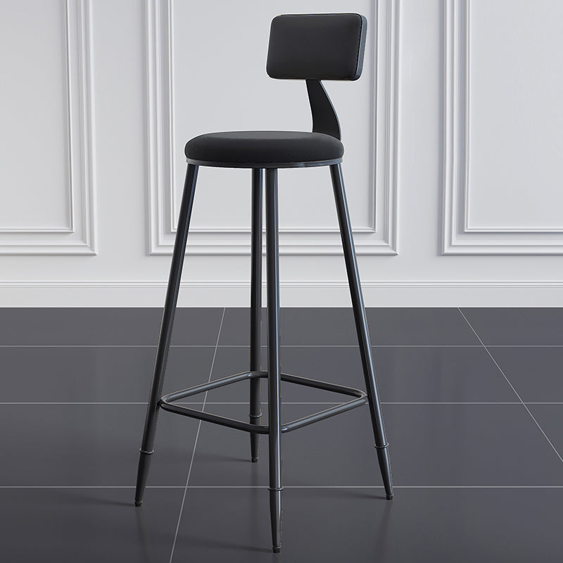 Scandinavian Matte Finish Velvet Counter Stool Footrest Home Barstool Black 1 Piece Clearhalo 'Bar Furniture' 'Bar Stools' 'bar_stools' 'furn' 'furn_bar_stools' 'Furniture' 'furniture_bar_stools' 'Kitchen & Dining Furniture' 4926515