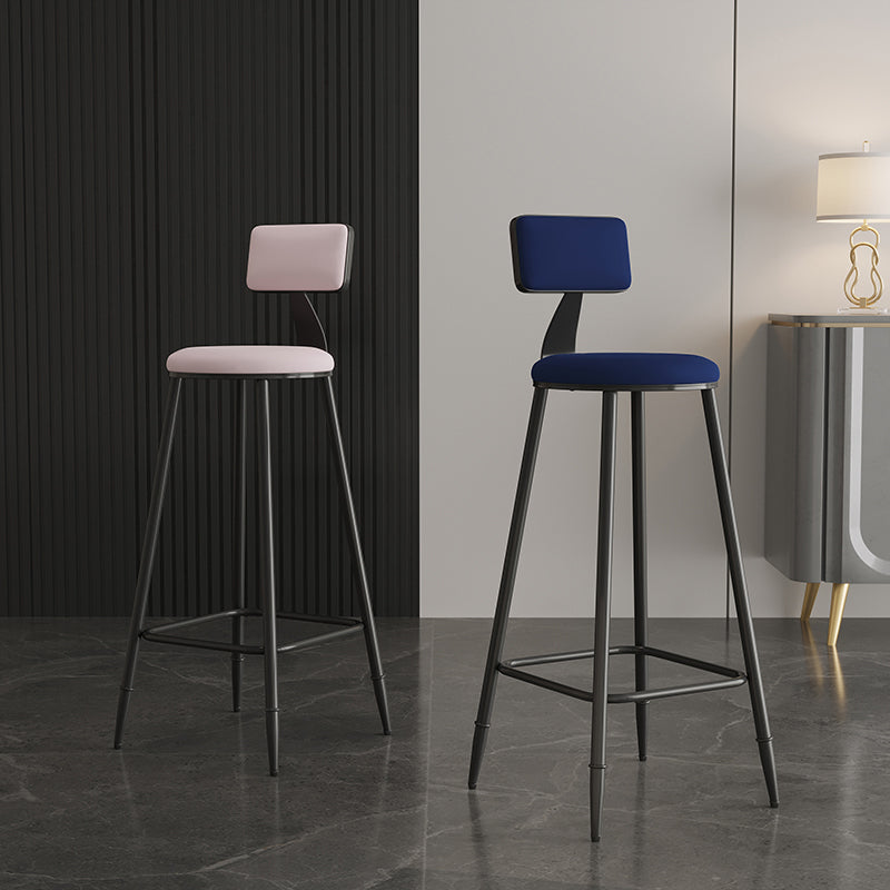 Scandinavian Matte Finish Velvet Counter Stool Footrest Home Barstool Clearhalo 'Bar Furniture' 'Bar Stools' 'bar_stools' 'furn' 'furn_bar_stools' 'Furniture' 'furniture_bar_stools' 'Kitchen & Dining Furniture' 4926516