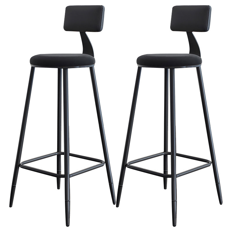 Scandinavian Matte Finish Velvet Counter Stool Footrest Home Barstool Black 2 Piece Set Clearhalo 'Bar Furniture' 'Bar Stools' 'bar_stools' 'furn' 'furn_bar_stools' 'Furniture' 'furniture_bar_stools' 'Kitchen & Dining Furniture' 4926517