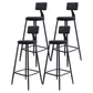 Scandinavian Matte Finish Velvet Counter Stool Footrest Home Barstool Black 4 Piece Set Clearhalo 'Bar Furniture' 'Bar Stools' 'bar_stools' 'furn' 'furn_bar_stools' 'Furniture' 'furniture_bar_stools' 'Kitchen & Dining Furniture' 4926518