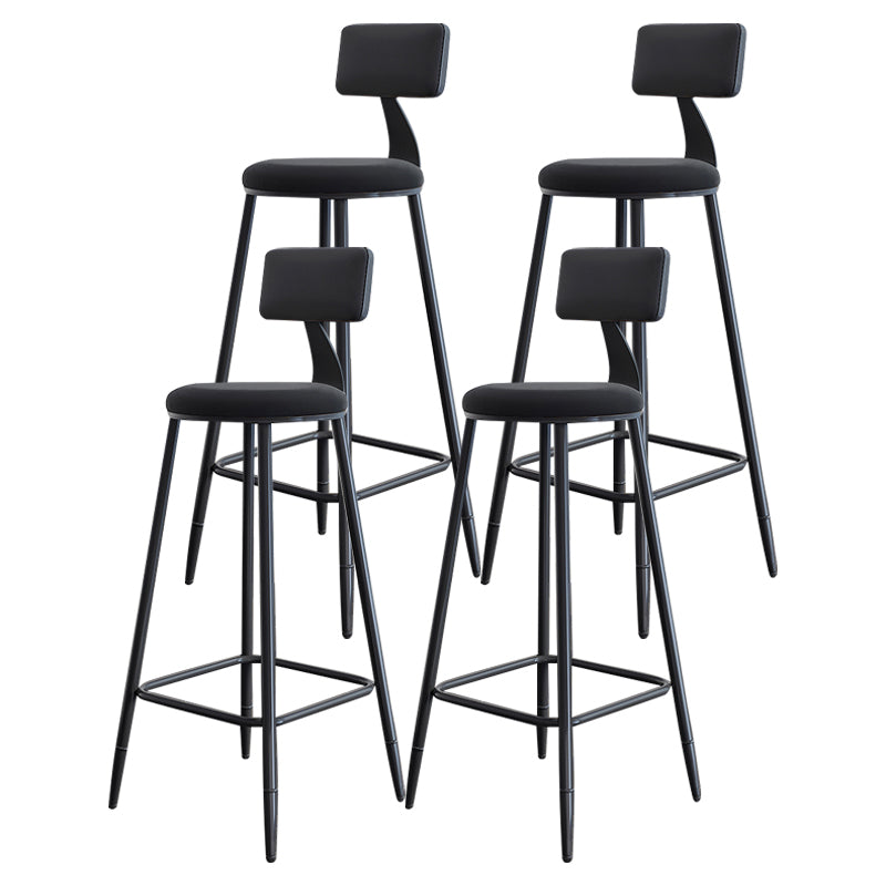 Scandinavian Matte Finish Velvet Counter Stool Footrest Home Barstool Black 4 Piece Set Clearhalo 'Bar Furniture' 'Bar Stools' 'bar_stools' 'furn' 'furn_bar_stools' 'Furniture' 'furniture_bar_stools' 'Kitchen & Dining Furniture' 4926518