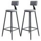 Scandinavian Matte Finish Velvet Counter Stool Footrest Home Barstool Grey 2 Piece Set Clearhalo 'Bar Furniture' 'Bar Stools' 'bar_stools' 'furn' 'furn_bar_stools' 'Furniture' 'furniture_bar_stools' 'Kitchen & Dining Furniture' 4926523