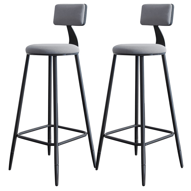 Scandinavian Matte Finish Velvet Counter Stool Footrest Home Barstool Grey 2 Piece Set Clearhalo 'Bar Furniture' 'Bar Stools' 'bar_stools' 'furn' 'furn_bar_stools' 'Furniture' 'furniture_bar_stools' 'Kitchen & Dining Furniture' 4926523