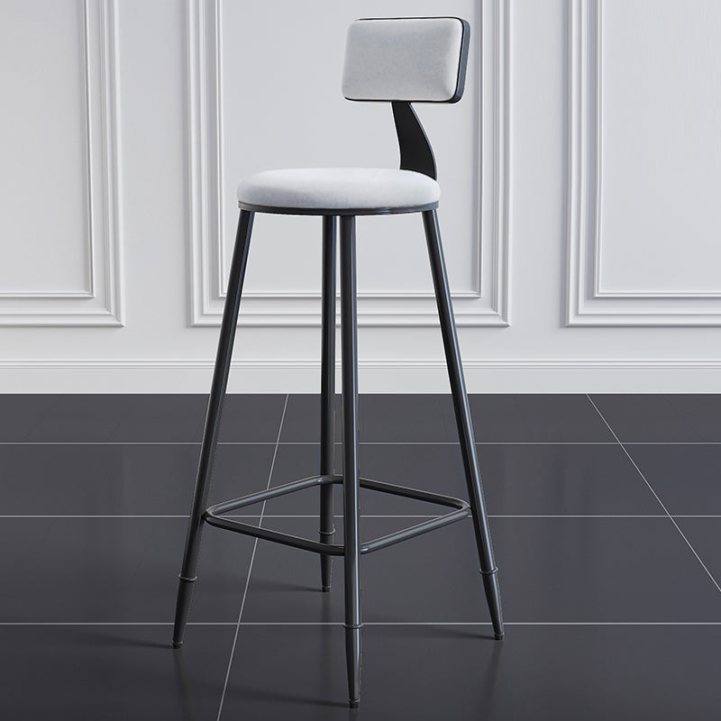 Scandinavian Matte Finish Velvet Counter Stool Footrest Home Barstool White 1 Piece Clearhalo 'Bar Furniture' 'Bar Stools' 'bar_stools' 'furn' 'furn_bar_stools' 'Furniture' 'furniture_bar_stools' 'Kitchen & Dining Furniture' 4926526