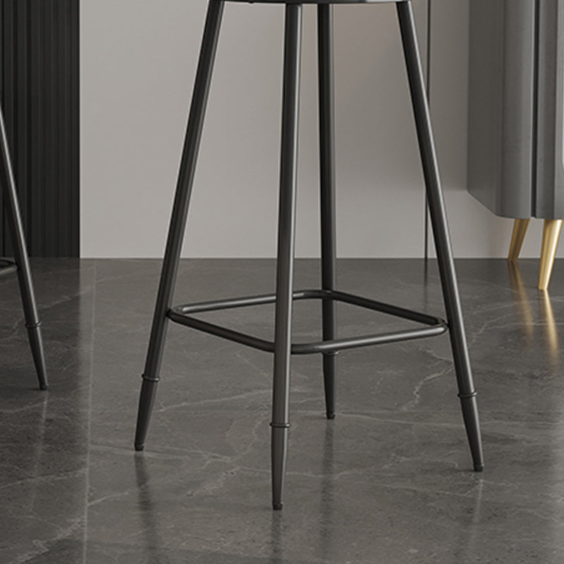 Scandinavian Matte Finish Velvet Counter Stool Footrest Home Barstool Clearhalo 'Bar Furniture' 'Bar Stools' 'bar_stools' 'furn' 'furn_bar_stools' 'Furniture' 'furniture_bar_stools' 'Kitchen & Dining Furniture' 4926528