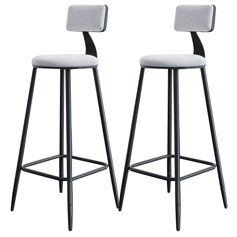 Scandinavian Matte Finish Velvet Counter Stool Footrest Home Barstool White 2 Piece Set Clearhalo 'Bar Furniture' 'Bar Stools' 'bar_stools' 'furn' 'furn_bar_stools' 'Furniture' 'furniture_bar_stools' 'Kitchen & Dining Furniture' 4926529