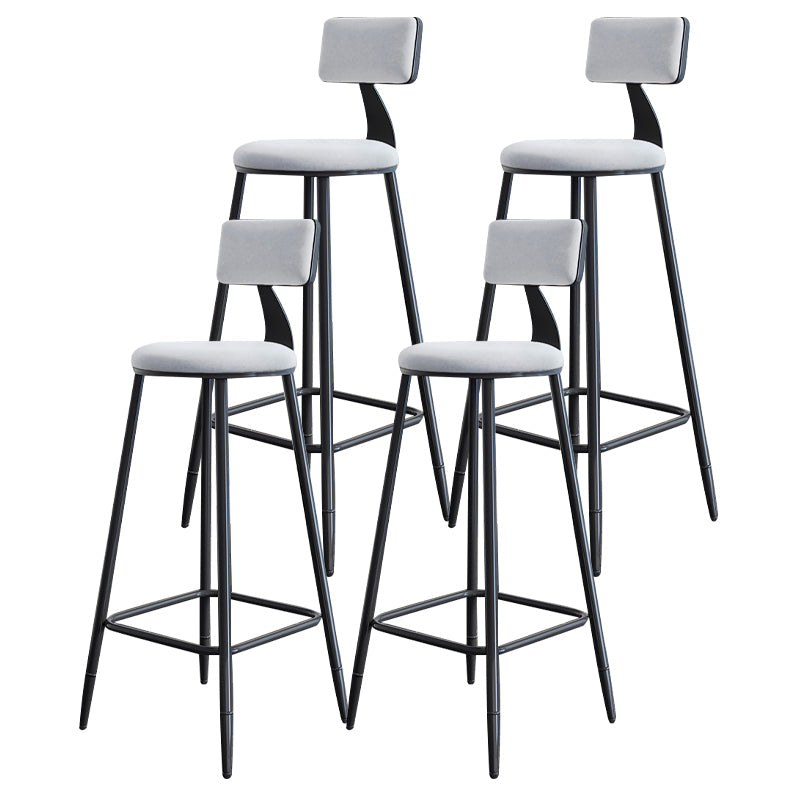 Scandinavian Matte Finish Velvet Counter Stool Footrest Home Barstool White 4 Piece Set Clearhalo 'Bar Furniture' 'Bar Stools' 'bar_stools' 'furn' 'furn_bar_stools' 'Furniture' 'furniture_bar_stools' 'Kitchen & Dining Furniture' 4926531