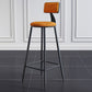 Scandinavian Matte Finish Velvet Counter Stool Footrest Home Barstool Orange 1 Piece Clearhalo 'Bar Furniture' 'Bar Stools' 'bar_stools' 'furn' 'furn_bar_stools' 'Furniture' 'furniture_bar_stools' 'Kitchen & Dining Furniture' 4926538