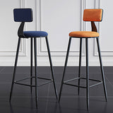 Scandinavian Matte Finish Velvet Counter Stool Footrest Home Barstool Clearhalo 'Bar Furniture' 'Bar Stools' 'bar_stools' 'furn' 'furn_bar_stools' 'Furniture' 'furniture_bar_stools' 'Kitchen & Dining Furniture' 4926540