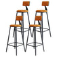 Scandinavian Matte Finish Velvet Counter Stool Footrest Home Barstool Orange 4 Piece Set Clearhalo 'Bar Furniture' 'Bar Stools' 'bar_stools' 'furn' 'furn_bar_stools' 'Furniture' 'furniture_bar_stools' 'Kitchen & Dining Furniture' 4926543