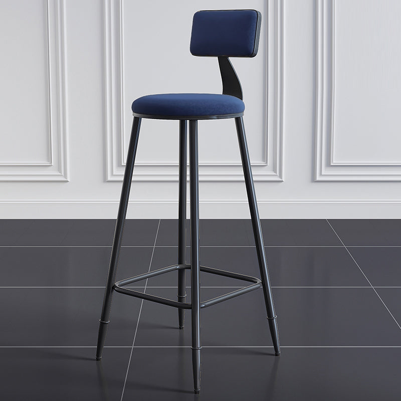 Scandinavian Matte Finish Velvet Counter Stool Footrest Home Barstool Blue 1 Piece Clearhalo 'Bar Furniture' 'Bar Stools' 'bar_stools' 'furn' 'furn_bar_stools' 'Furniture' 'furniture_bar_stools' 'Kitchen & Dining Furniture' 4926544