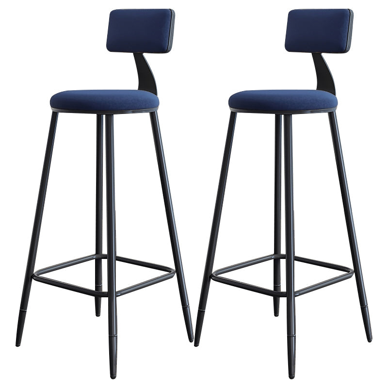 Scandinavian Matte Finish Velvet Counter Stool Footrest Home Barstool Blue 2 Piece Set Clearhalo 'Bar Furniture' 'Bar Stools' 'bar_stools' 'furn' 'furn_bar_stools' 'Furniture' 'furniture_bar_stools' 'Kitchen & Dining Furniture' 4926545