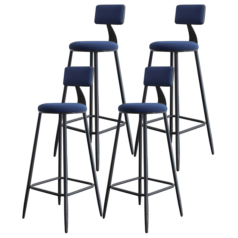 Scandinavian Matte Finish Velvet Counter Stool Footrest Home Barstool Blue 4 Piece Set Clearhalo 'Bar Furniture' 'Bar Stools' 'bar_stools' 'furn' 'furn_bar_stools' 'Furniture' 'furniture_bar_stools' 'Kitchen & Dining Furniture' 4926546