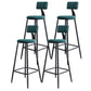 Scandinavian Matte Finish Velvet Counter Stool Footrest Home Barstool Green 4 Piece Set Clearhalo 'Bar Furniture' 'Bar Stools' 'bar_stools' 'furn' 'furn_bar_stools' 'Furniture' 'furniture_bar_stools' 'Kitchen & Dining Furniture' 4926549