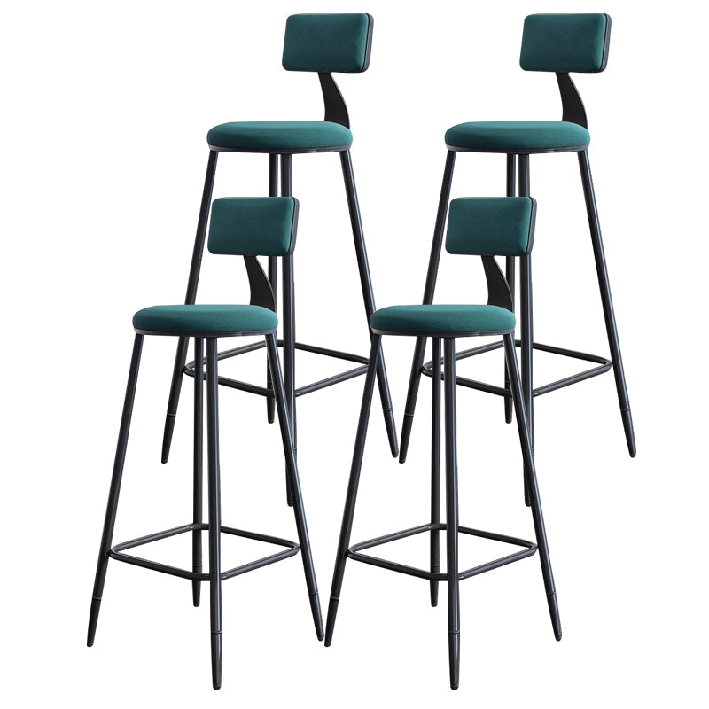 Scandinavian Matte Finish Velvet Counter Stool Footrest Home Barstool Green 4 Piece Set Clearhalo 'Bar Furniture' 'Bar Stools' 'bar_stools' 'furn' 'furn_bar_stools' 'Furniture' 'furniture_bar_stools' 'Kitchen & Dining Furniture' 4926549