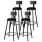 Scandinavian Matte Finish Velvet Counter Stool Footrest Home Barstool Gloss Black 4 Piece Set Clearhalo 'Bar Furniture' 'Bar Stools' 'bar_stools' 'furn' 'furn_bar_stools' 'Furniture' 'furniture_bar_stools' 'Kitchen & Dining Furniture' 4926552