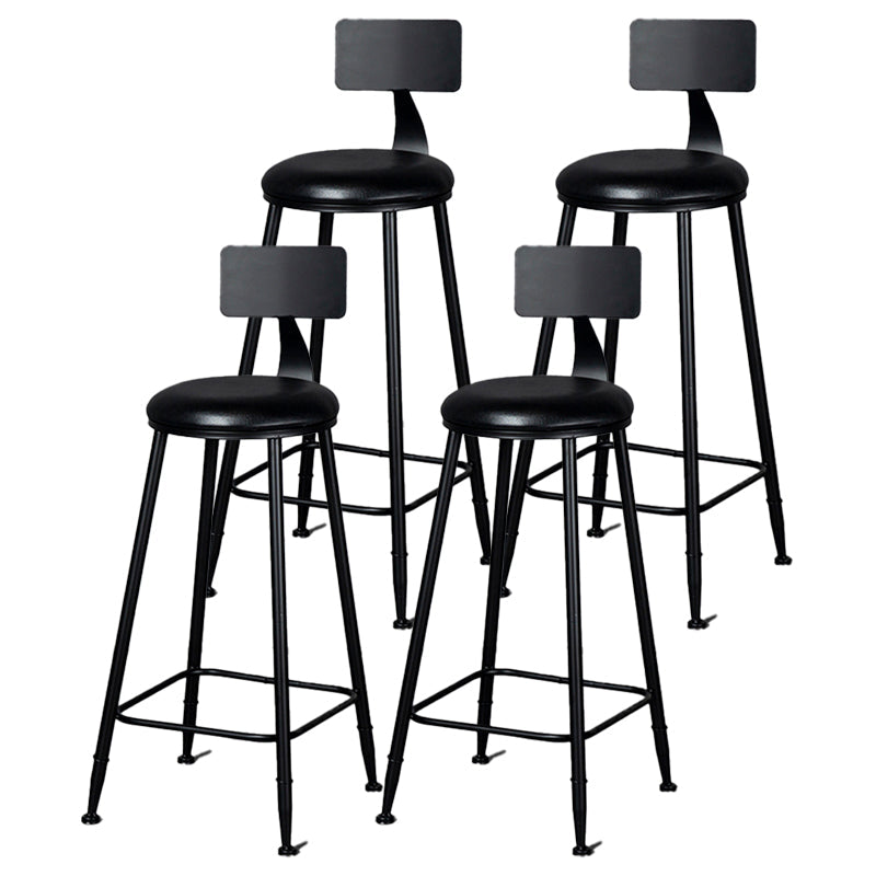 Scandinavian Matte Finish Velvet Counter Stool Footrest Home Barstool Gloss Black 4 Piece Set Clearhalo 'Bar Furniture' 'Bar Stools' 'bar_stools' 'furn' 'furn_bar_stools' 'Furniture' 'furniture_bar_stools' 'Kitchen & Dining Furniture' 4926552