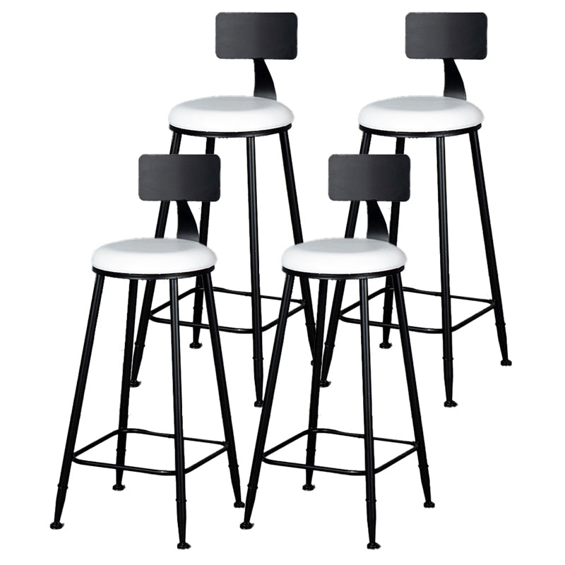 Scandinavian Matte Finish Velvet Counter Stool Footrest Home Barstool Black White 4 Piece Set Clearhalo 'Bar Furniture' 'Bar Stools' 'bar_stools' 'furn' 'furn_bar_stools' 'Furniture' 'furniture_bar_stools' 'Kitchen & Dining Furniture' 4926555