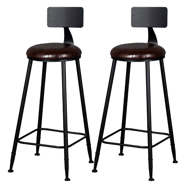 Scandinavian Matte Finish Velvet Counter Stool Footrest Home Barstool Black-Brown 2 Piece Set Clearhalo 'Bar Furniture' 'Bar Stools' 'bar_stools' 'furn' 'furn_bar_stools' 'Furniture' 'furniture_bar_stools' 'Kitchen & Dining Furniture' 4926557