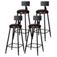 Scandinavian Matte Finish Velvet Counter Stool Footrest Home Barstool Black-Brown 4 Piece Set Clearhalo 'Bar Furniture' 'Bar Stools' 'bar_stools' 'furn' 'furn_bar_stools' 'Furniture' 'furniture_bar_stools' 'Kitchen & Dining Furniture' 4926558