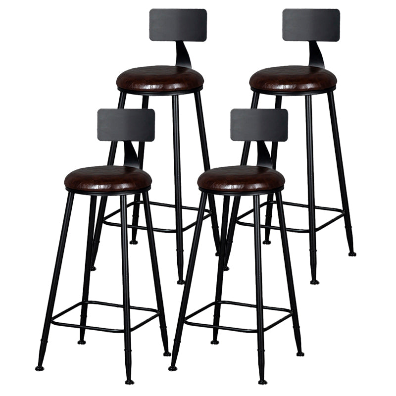 Scandinavian Matte Finish Velvet Counter Stool Footrest Home Barstool Black-Brown 4 Piece Set Clearhalo 'Bar Furniture' 'Bar Stools' 'bar_stools' 'furn' 'furn_bar_stools' 'Furniture' 'furniture_bar_stools' 'Kitchen & Dining Furniture' 4926558