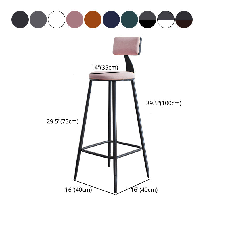 Scandinavian Matte Finish Velvet Counter Stool Footrest Home Barstool Clearhalo 'Bar Furniture' 'Bar Stools' 'bar_stools' 'furn' 'furn_bar_stools' 'Furniture' 'furniture_bar_stools' 'Kitchen & Dining Furniture' 4926560
