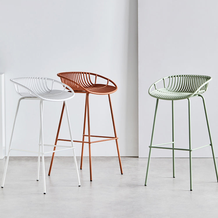 Contemporary Milk Tea Shop Footrest Stool Matte Finish Metal Barstool Clearhalo 'Bar Furniture' 'Bar Stools' 'bar_stools' 'furn' 'furn_bar_stools' 'Furniture' 'furniture_bar_stools' 'Kitchen & Dining Furniture' 4926561