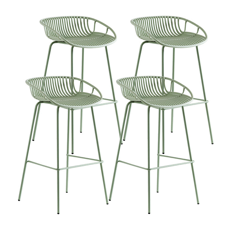 Contemporary Milk Tea Shop Footrest Stool Matte Finish Metal Barstool Green 4 Piece Set Counter Stool (23.5"H) Clearhalo 'Bar Furniture' 'Bar Stools' 'bar_stools' 'furn' 'furn_bar_stools' 'Furniture' 'furniture_bar_stools' 'Kitchen & Dining Furniture' 4926566