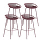 Contemporary Milk Tea Shop Footrest Stool Matte Finish Metal Barstool Purple 4 Piece Set Counter Stool (23.5"H) Clearhalo 'Bar Furniture' 'Bar Stools' 'bar_stools' 'furn' 'furn_bar_stools' 'Furniture' 'furniture_bar_stools' 'Kitchen & Dining Furniture' 4926567