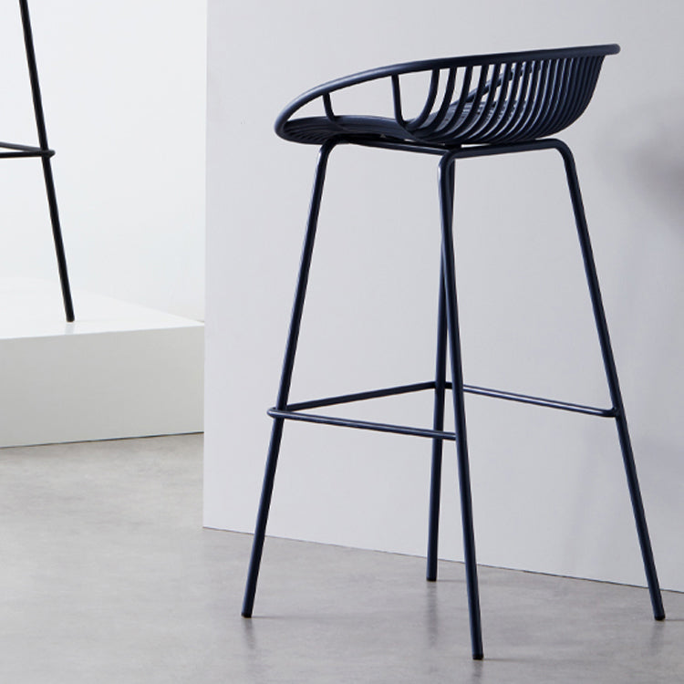 Contemporary Milk Tea Shop Footrest Stool Matte Finish Metal Barstool Clearhalo 'Bar Furniture' 'Bar Stools' 'bar_stools' 'furn' 'furn_bar_stools' 'Furniture' 'furniture_bar_stools' 'Kitchen & Dining Furniture' 4926568