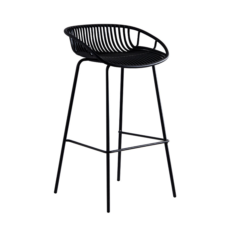 Contemporary Milk Tea Shop Footrest Stool Matte Finish Metal Barstool Clearhalo 'Bar Furniture' 'Bar Stools' 'bar_stools' 'furn' 'furn_bar_stools' 'Furniture' 'furniture_bar_stools' 'Kitchen & Dining Furniture' 4926569