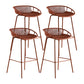 Contemporary Milk Tea Shop Footrest Stool Matte Finish Metal Barstool Orange Red 4 Piece Set Counter Stool (23.5"H) Clearhalo 'Bar Furniture' 'Bar Stools' 'bar_stools' 'furn' 'furn_bar_stools' 'Furniture' 'furniture_bar_stools' 'Kitchen & Dining Furniture' 4926572