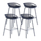 Contemporary Milk Tea Shop Footrest Stool Matte Finish Metal Barstool Gray Blue 4 Piece Set Counter Stool (23.5"H) Clearhalo 'Bar Furniture' 'Bar Stools' 'bar_stools' 'furn' 'furn_bar_stools' 'Furniture' 'furniture_bar_stools' 'Kitchen & Dining Furniture' 4926573
