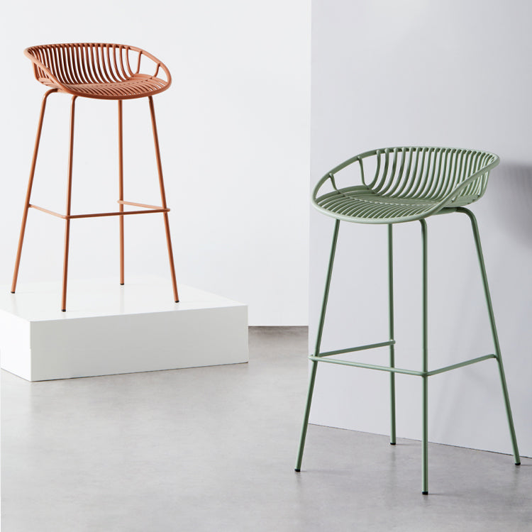 Contemporary Milk Tea Shop Footrest Stool Matte Finish Metal Barstool Clearhalo 'Bar Furniture' 'Bar Stools' 'bar_stools' 'furn' 'furn_bar_stools' 'Furniture' 'furniture_bar_stools' 'Kitchen & Dining Furniture' 4926579