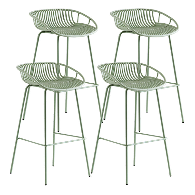 Contemporary Milk Tea Shop Footrest Stool Matte Finish Metal Barstool Green 4 Piece Set Counter Stool(26"H) Clearhalo 'Bar Furniture' 'Bar Stools' 'bar_stools' 'furn' 'furn_bar_stools' 'Furniture' 'furniture_bar_stools' 'Kitchen & Dining Furniture' 4926580