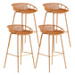 Contemporary Milk Tea Shop Footrest Stool Matte Finish Metal Barstool Ginger 4 Piece Set Counter Stool(26"H) Clearhalo 'Bar Furniture' 'Bar Stools' 'bar_stools' 'furn' 'furn_bar_stools' 'Furniture' 'furniture_bar_stools' 'Kitchen & Dining Furniture' 4926583